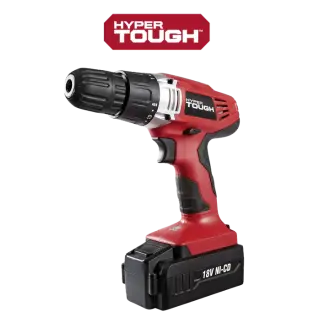 Hyper Tough 18V Cordless Drill, 3/8-Inch Chuck, Variable Speed, with Battery, Charger, and LED Light