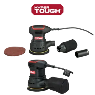 Hyper Tough 2.5 Amp Corded 5 inch Orbital Sander with Dust Bag, Vacuum Hose Adapter & 3 Sanding Sheets, New Condition