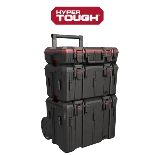 Hyper Tough Hyper Stack Heavy Duty 3 Piece Modular Rolling Toolbox System, Black